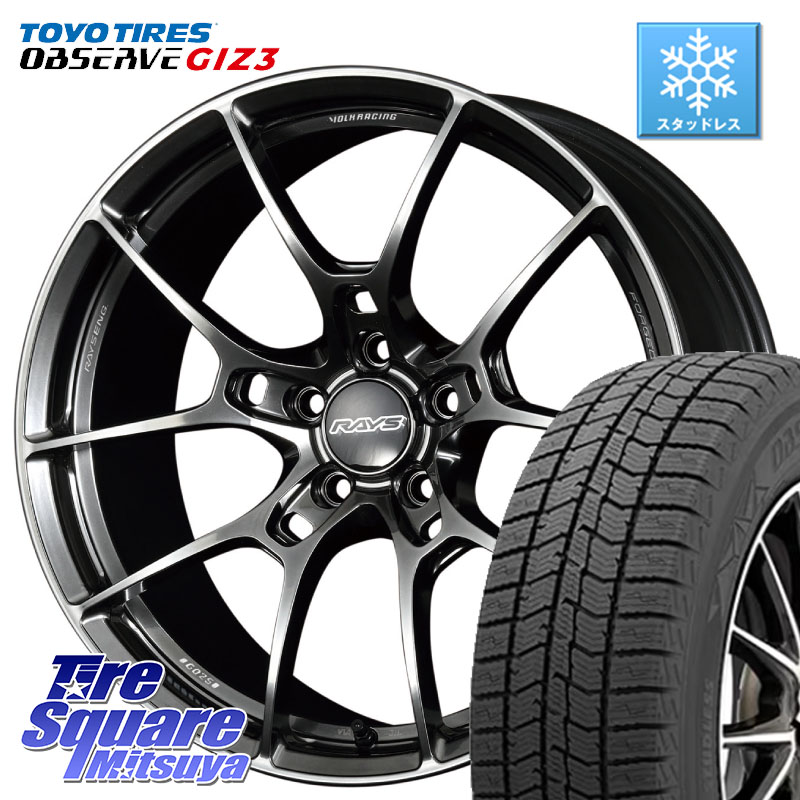 TOYO OBSERVE GIZ3 2024年製～ オブザーブ ギズ3 スタッドレス ミツヤ 225/55R18 RAYS 【欠品次回10~11月】 G025 VOLK RACING 鍛造 ホイール 18インチ 18 X 7.5J(M14B) +48 5穴 114.3 レクサスLBX