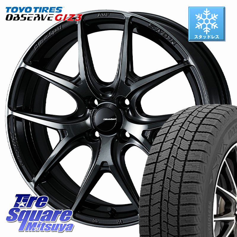 TOYO OBSERVE GIZ3 2024年～2025年製 オブザーブ ギズ3 スタッドレス ミツヤ 195/60R17 WEDS WedsSport SA-01R ホイール 17インチ ウェッズ スポーツ 17 X 6.5J +42 4穴 100 ライズ ロッキー ガソリン車 4穴