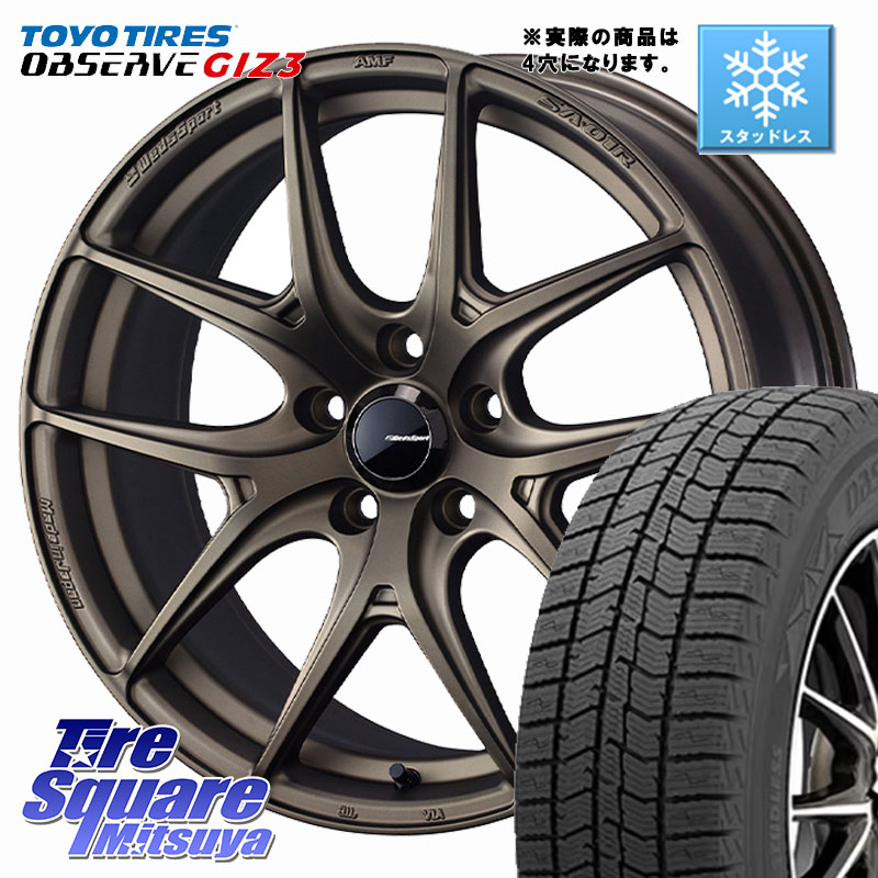 TOYO OBSERVE GIZ3 2024年～2025年製 オブザーブ ギズ3 スタッドレス ミツヤ 195/60R17 WEDS WedsSport SA-01R ホイール 17インチ ウェッズ スポーツ 17 X 6.5J +42 4穴 100 ライズ ロッキー ガソリン車 4穴