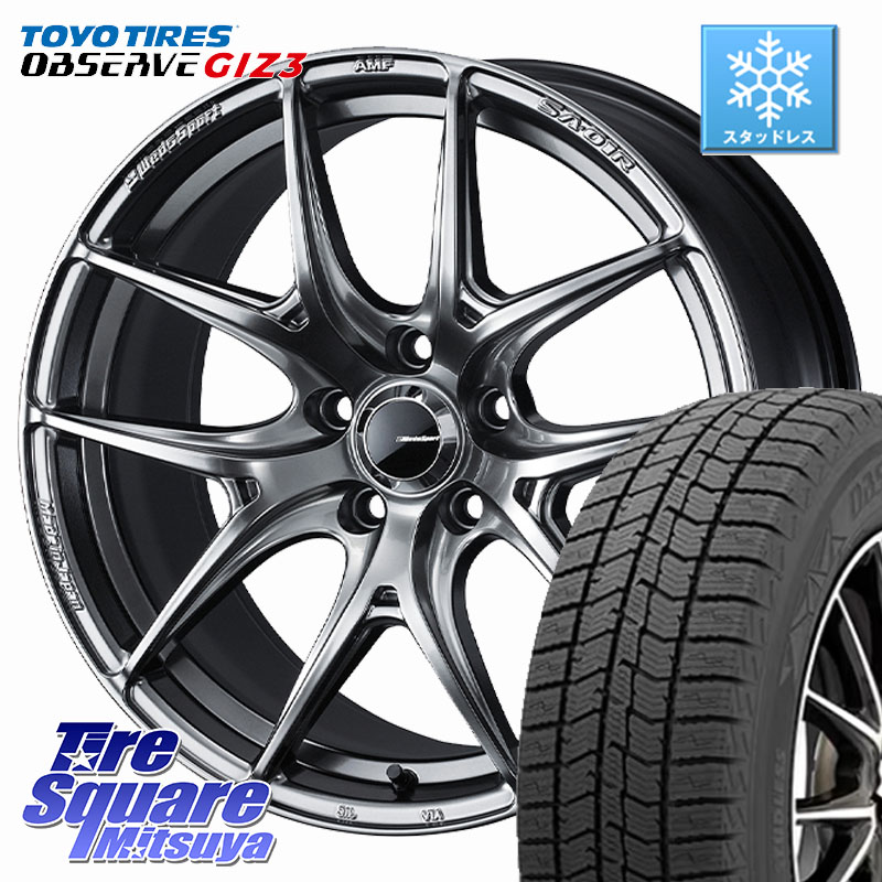 TOYO OBSERVE GIZ3 2024年~2025年製 オブザーブ ギズ3 スタッドレス ミツヤ 235/45R18WEDS WedsSport SA-01R SA01R ウェッズ スポーツ ホイール 18インチ 18X7.5J 35 5穴 114.3 CY2アコード ES レクサス アコード|タイヤスクエアミツヤ