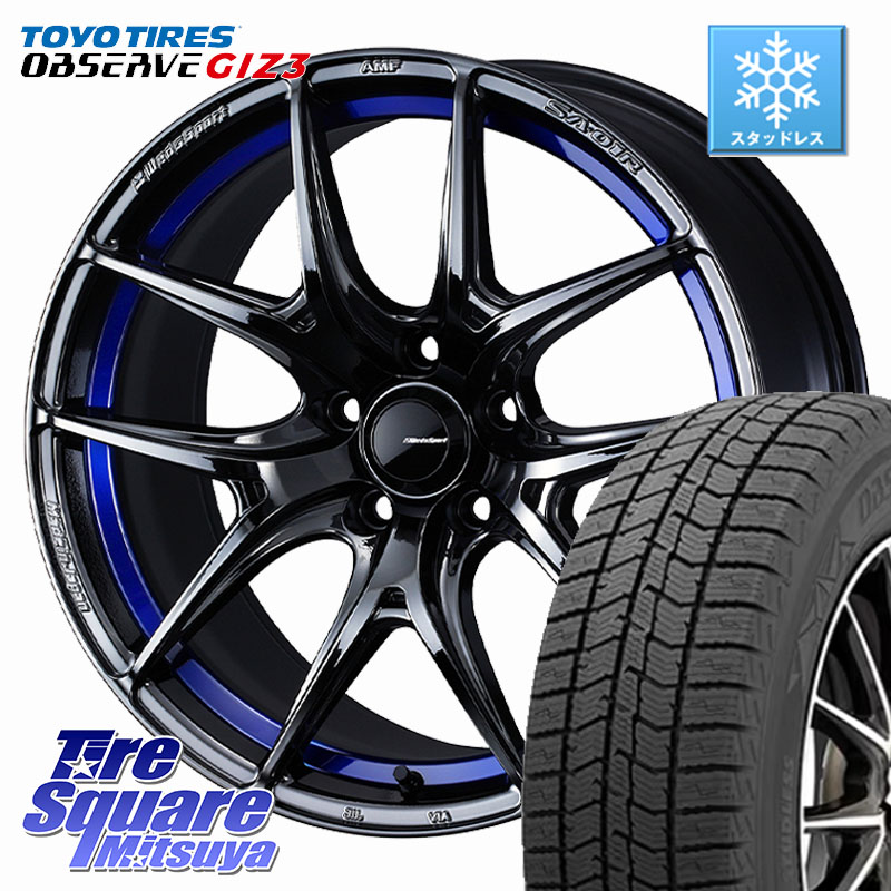 TOYO OBSERVE GIZ3 2024年製～ オブザーブ ギズ3 スタッドレス ミツヤ 225/55R18 WEDS WedsSport SA-01R ホイール 18インチ ウェッズ スポーツ 18 X 7.5J +45 5穴 114.3 レヴォーグレイバック SL系フォレスター SK系フォレスター