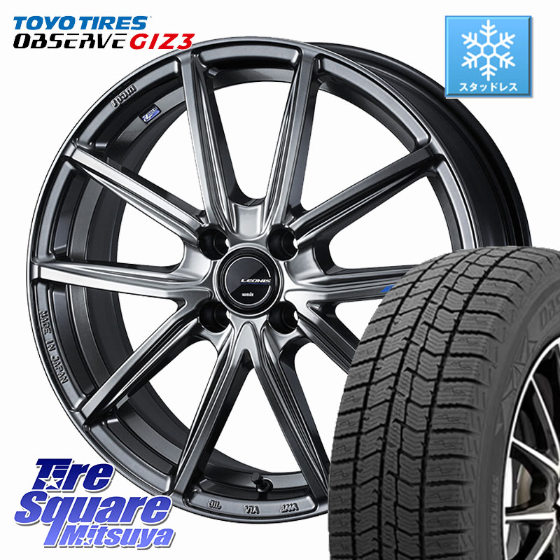 TOYO OBSERVE GIZ3 2024年～2025年製 オブザーブ ギズ3 スタッドレス ミツヤ 205/50R17 WEDS LEONIS NAVIA 08 ホイール 17インチ 17 X 6.5J +42 4穴 100 E13オーラ