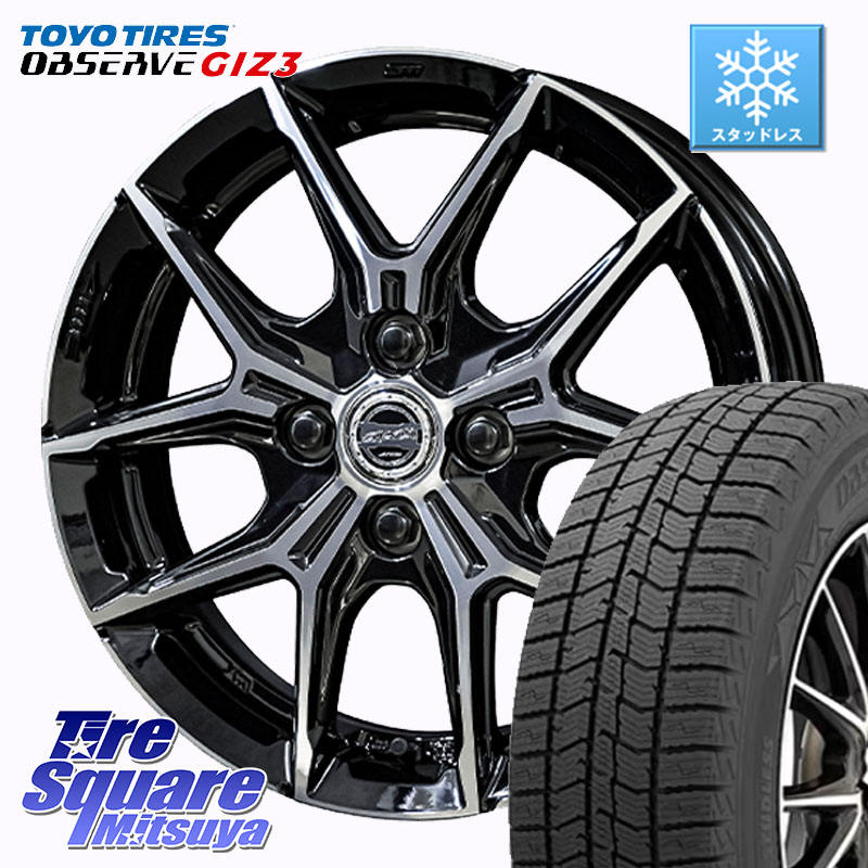 TOYO OBSERVE GIZ3 2024年～2025年製 オブザーブ ギズ3 スタッドレス ミツヤ 155/65R14 KYOHO SMACK +EK M1 ホイール 14インチ スマック 14 X 4.5J +45 4穴 100 デリカミニ2WD タント スペーシア サクラ ハイゼット アゲトラCustom車用※軽自動車専用ホイール※