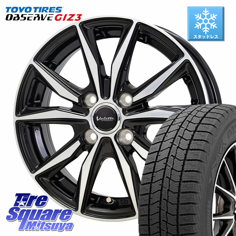 TOYO OBSERVE GIZ3 2024年製～ オブザーブ ギズ3 スタッドレス ミツヤ 165/70R14 HotStuff Valette Sting ヴァレット スティング ホイール 14インチ 14 X 4.5J +45 4穴 100 Mx27/37/47Sソリオ・デリカD2 ハスラー MAx6S系ソリオ 43,095円