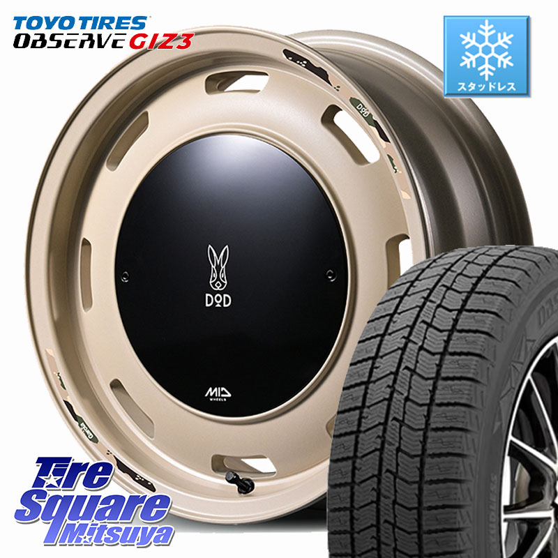 TOYO OBSERVE GIZ3 2024年製～ オブザーブ ギズ3 スタッドレス ミツヤ 165/70R14MANARAY MID x DOD ウシャリントバリ ホイール 14インチ 14X4.5J 45 4穴 100 Mx27/37/47Sソリオ・MB37SデリカD2 ハスラー MAx6S系ソリオ デリカD:2 D2 Kei ラピュタ ハスラー リフトアッ｜タイヤスクエアミツヤ