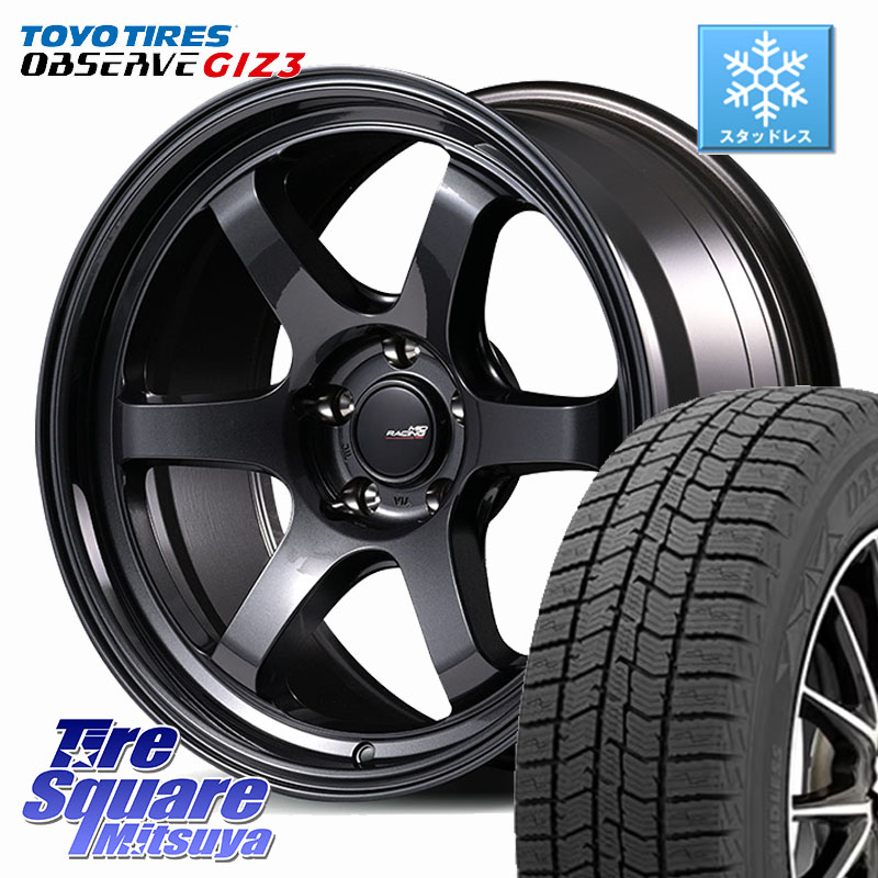 TOYO OBSERVE GIZ3 2024年製～ オブザーブ ギズ3 スタッドレス ミツヤ 215/60R17 MANARAY MID RACING R06 ホイール 17インチ 17 X 7.5J +44 5穴 114.3 CX-30 MX-30 20系アルファード