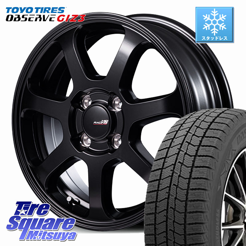 TOYO OBSERVE GIZ3 2024年～2025年製 オブザーブ ギズ3 スタッドレス ミツヤ 165/55R15 MANARAY MID Racing R07 TypeS ホイール 15インチ レーシング 15 X 5.0J +45 4穴 100 N-BOX タント スペーシア サクラ