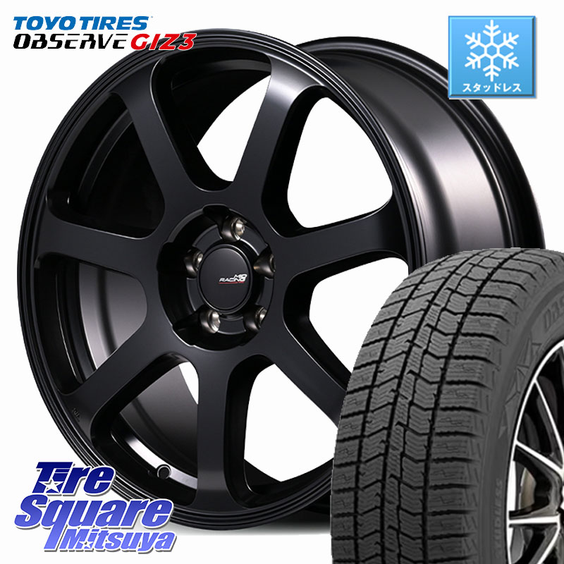 TOYO OBSERVE GIZ3 2024年~2025年製 オブザーブ ギズ3 スタッドレス ミツヤ 225/45R17MANARAY MID Racing R07 TypeS ホイール 17インチ レーシング 17X7.0J 48 5穴 114.3|タイヤスクエアミツヤ