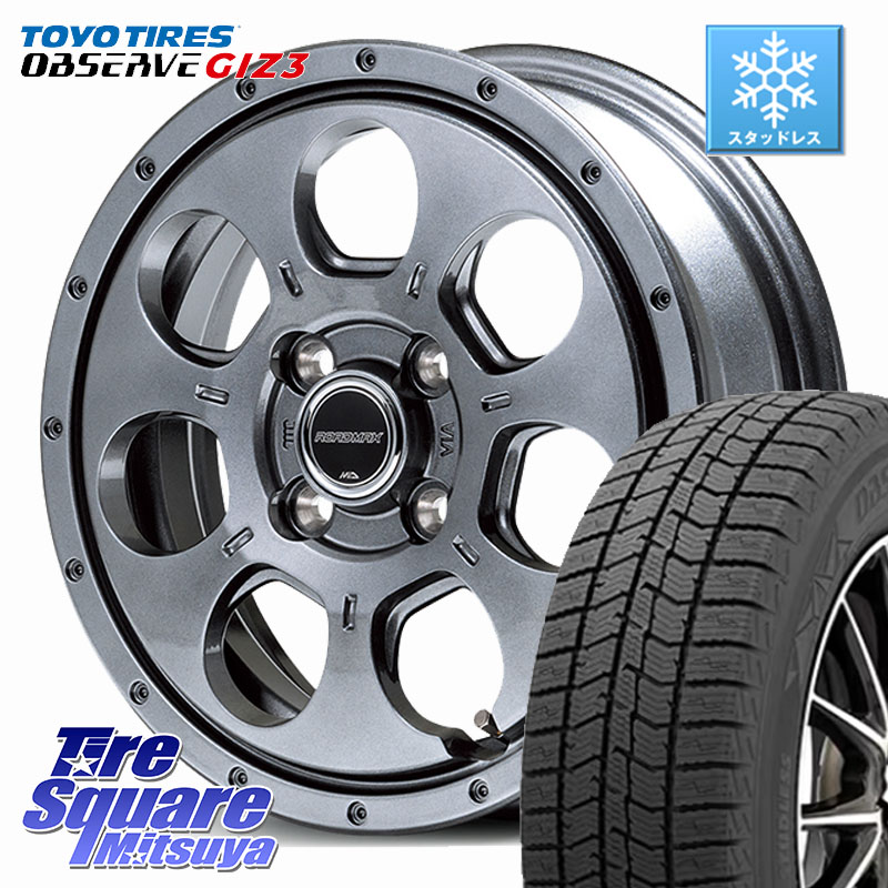 TOYO OBSERVE GIZ3 2024年~2025年製 オブザーブ ギズ3 スタッドレス ミツヤ 165/55R15MANARAY MID ROADMAX MUD AGENT ホイール 15インチ 15X4.5J 45 4穴 100 N-BOX デリカミニ2WD タント スペーシア サクラ R1 R2 ルークス ROOX 日産 デイズ デイズルークス 日産 コペ|タイヤスクエアミツヤ