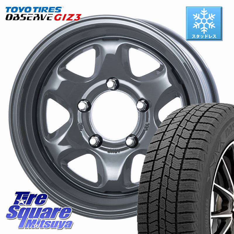 TOYO OBSERVE GIZ3 2024年製~ オブザーブ ギズ3 スタッドレス ミツヤ 215/65R16BRUT ブルート BR-44 BR44 ホイール 16インチ 16X6.5J 0 5穴 139.7 ジムニー専用(要オーバーフェンダー等) ジムニ−シエラ/ノマド(カスタム) AZオフロード カスタムサイズ|タイヤスクエアミツヤ