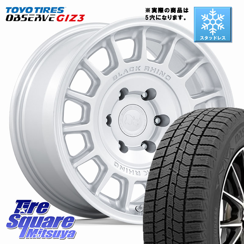 TOYO OBSERVE GIZ3 2024年~2025年製 オブザーブ ギズ3 スタッドレス ミツヤ 225/50R17 BLACK RHINO VOLL ボル シルバー ホイール 17インチ ブラックライノ◇参考画像 17 X 8.0J +38 5穴 114.3