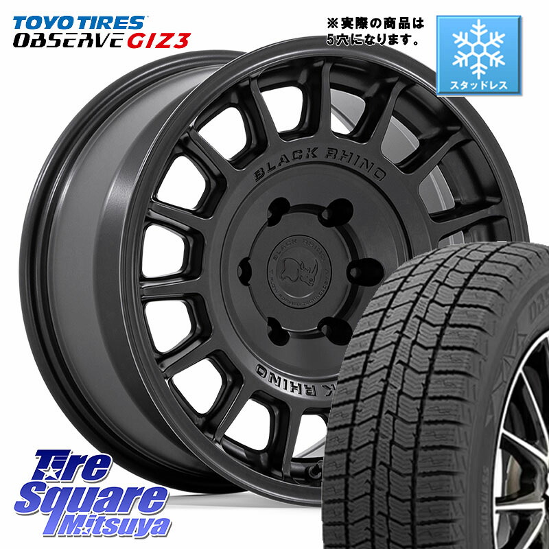 TOYO OBSERVE GIZ3 2024年～2025年製 オブザーブ ギズ3 スタッドレス ミツヤ 225/50R17 BLACK RHINO VOLL ボル ブラック ホイール 17インチ ブラックライノ 17 X 8.0J +38 5穴 114.3