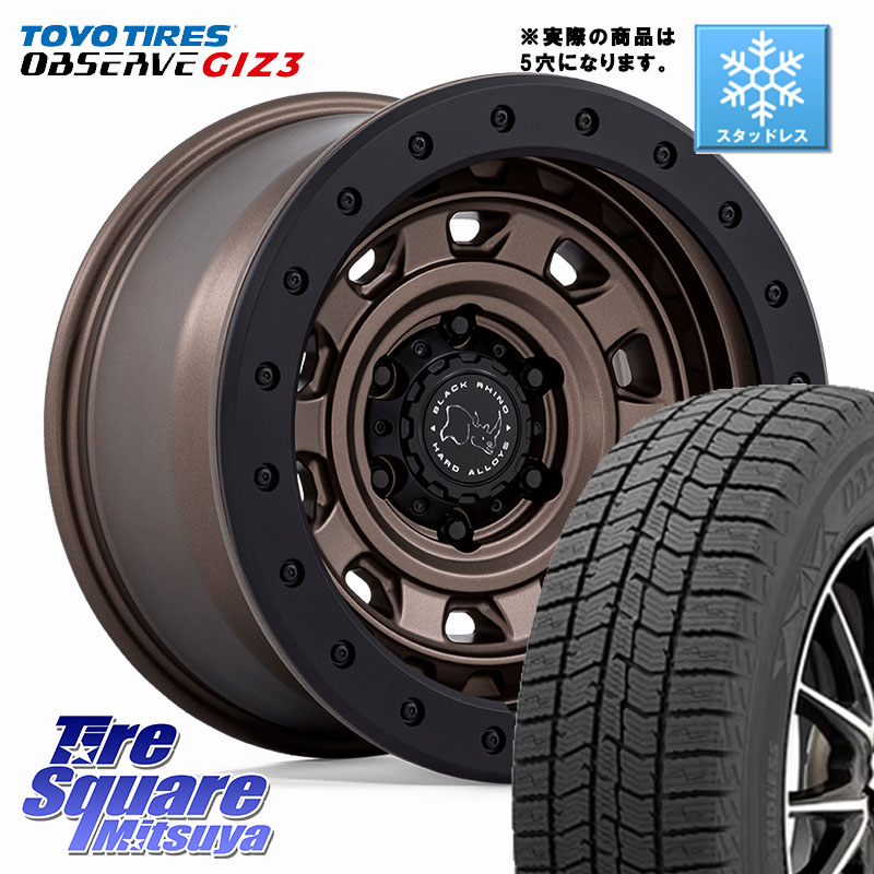 TOYO OBSERVE GIZ3 2024年製～ オブザーブ ギズ3 スタッドレス ミツヤ 215/65R16 BLACK RHINO XPLORER BR023 ブロンズ ※インセット-13 ホイール 16インチ ブラックライノ◇参考画像 16 X 5.5J +0 5穴 139.7 ジムニー専用(要オーバーフェンダー等)