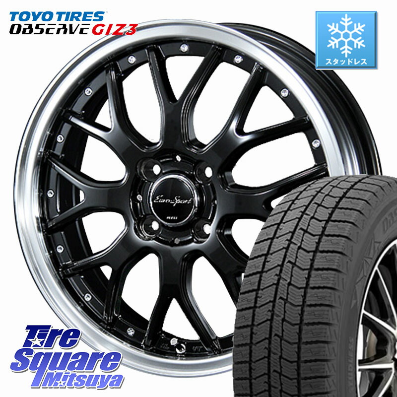 TOYO OBSERVE GIZ3 2024年～2025年製 オブザーブ ギズ3 スタッドレス ミツヤ 185/60R16 BLEST EuroSport Type815 ホイール 16インチ 16 X 6.0J +48 4穴 100 E13ノート