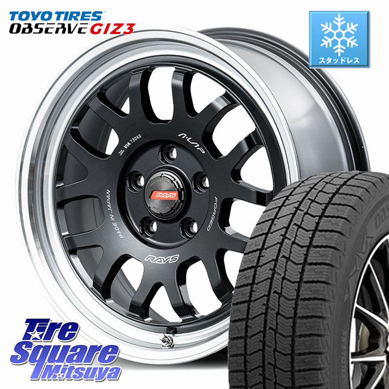 TOYO OBSERVE GIZ3 2024年～2025年製 オブザーブ ギズ3 スタッドレス ミツヤ 205/50R17 RAYS 【欠品次回要問合せ】 A LAP-07X 鍛造 ホイール 17インチ 17 X 7.0J +38 5穴 114.3 GRヤリスRSノーマルキャリパー