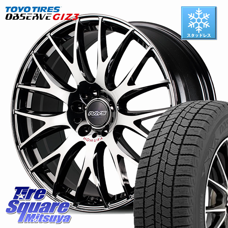 TOYO OBSERVE GIZ3 2024年～2025年製 オブザーブ ギズ3 スタッドレス ミツヤ 215/55R18 RAYS 【欠品次回8~9月】 HOMURA 2x9Plus JET BLACK EDITION4 ホイール 18インチ 18 X 7.5J +49 5穴 114.3 CX-30 MX-30