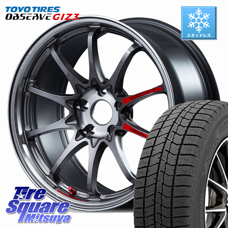 TOYO OBSERVE GIZ3 2024年～2025年製 オブザーブ ギズ3 スタッドレス ミツヤ 225/45R17 RAYS CE28N-plus SL VOLK RACING 鍛造 ホイール 17インチ 17 X 8.0J(86 Brembo) +43 5穴 100 BRZ・86・GR86ブレンボキャリパー対応ローダウン車向けサイズ
