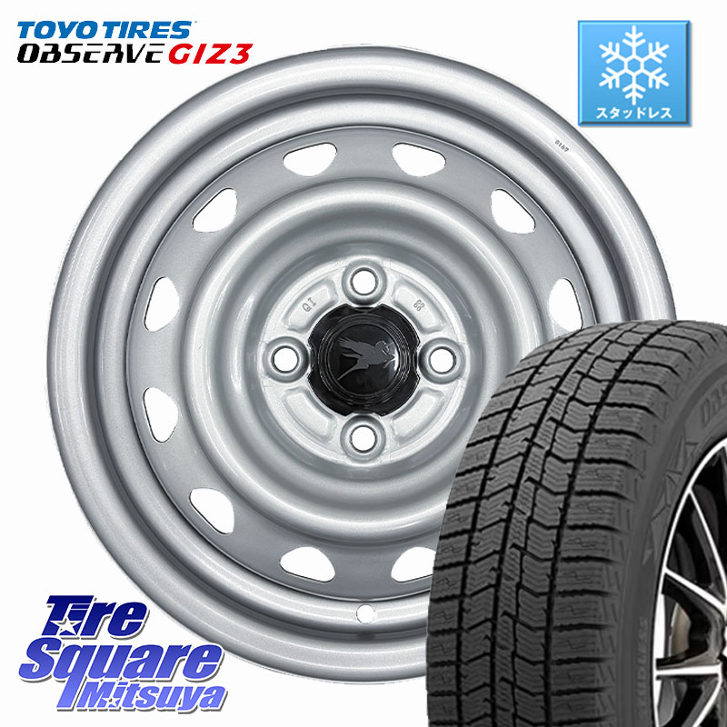 TOYO OBSERVE GIZ3 2024年製～ オブザーブ ギズ3 スタッドレス ミツヤ 165/70R14 WEDS Carrowin PC-455 キャロウィン スチールホイール 14インチ 14 X 4.5J +45 4穴 100 Mx27/37/47Sソリオ・デリカD2 ハスラー MAx6S系ソリオ