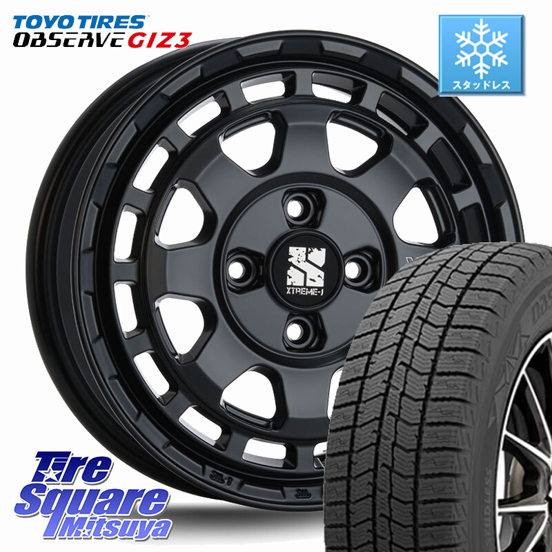 TOYO OBSERVE GIZ3 2024年製~ オブザーブ ギズ3 スタッドレス ミツヤ 165/55R14MLJ SAVANZA サバンザ XTREME-J ホイール 14インチ エクストリーム 14X4.5J 43 4穴 100 ハイゼットアゲトラCustom車用※軽自動車専用ホイール※ アルト系 ライフ ゼスト モコ 日産 アトレ|タイヤスクエアミツヤ
