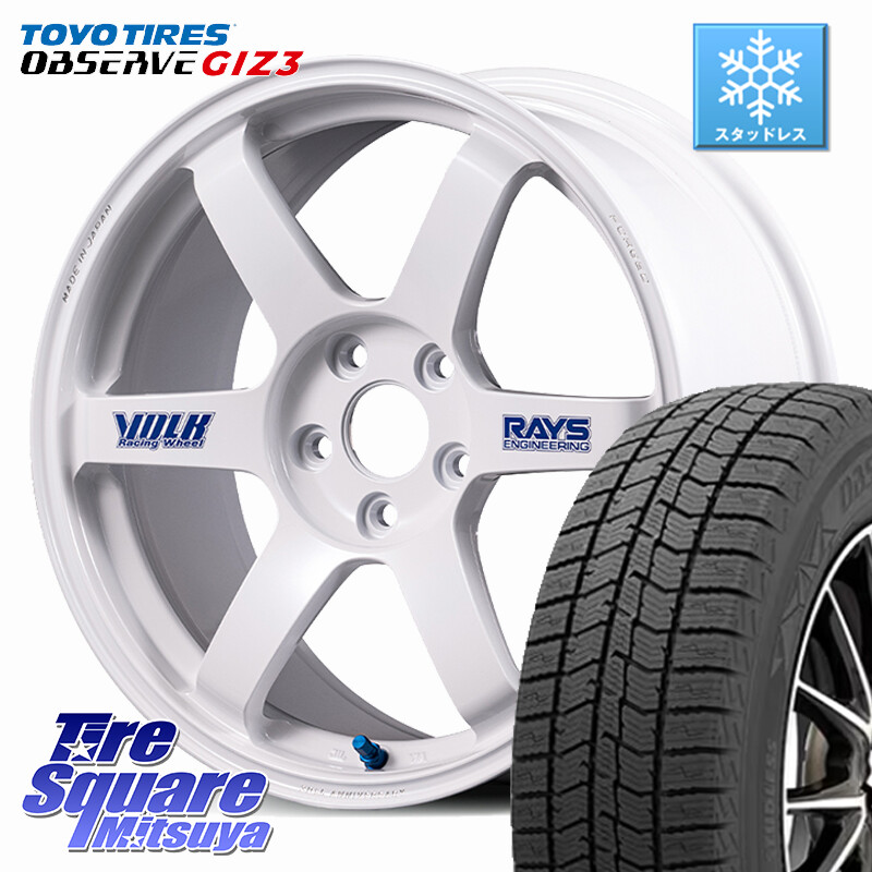 TOYO OBSERVE GIZ3 2024年～2025年製 オブザーブ ギズ3 スタッドレス ミツヤ 215/45R18RAYS VOLK RACING TE37 SAGA S-plus 30th STICKER Ver ホイール 18インチ 18X8.0J 45 5穴 114.3 90系ノア/ヴォクシー ZE1リーフ プリウスアルファ ノア NOAH ジェイド シビック｜タイヤスクエアミツヤ
