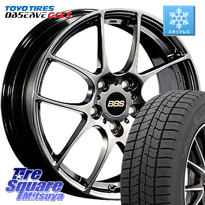 TOYO OBSERVE GIZ3 2024年～2025年製 オブザーブ ギズ3 スタッドレス ミツヤ 245/45R18 BBS RF 鍛造1ピース DB ホイール 18インチ 18 X 7.5J +48 5穴 100