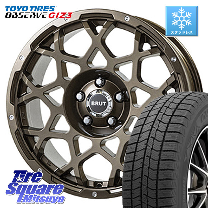 TOYO OBSERVE GIZ3 2024年～2025年製 オブザーブ ギズ3 スタッドレス ミツヤ 205/50R17 BRUT ブルート BR-55 BR55 ホイール 17インチ 17 X 7.5J +38 5穴 114.3 GRヤリスRSノーマルキャリパー