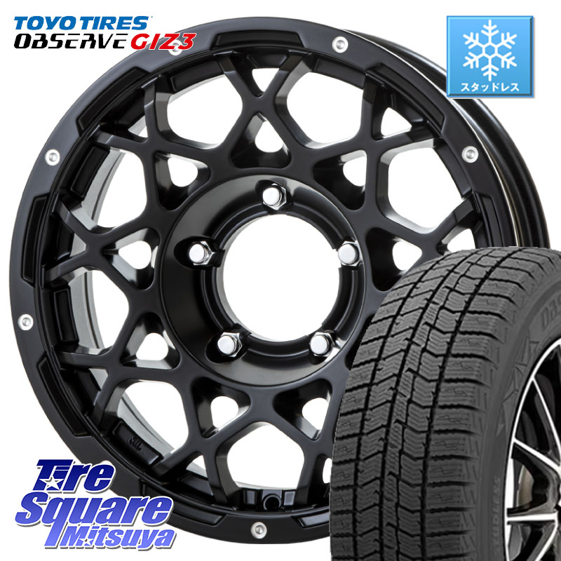 TOYO OBSERVE GIZ3 2024年製～ オブザーブ ギズ3 スタッドレス ミツヤ 215/65R16 BRUT ブルート BR-55 BR55 ミルドサテンブラック インセット-5 ホイール 16インチ 16 X 5.5J +0 5穴 139.7 ジムニー専用(要オーバーフェンダー等)