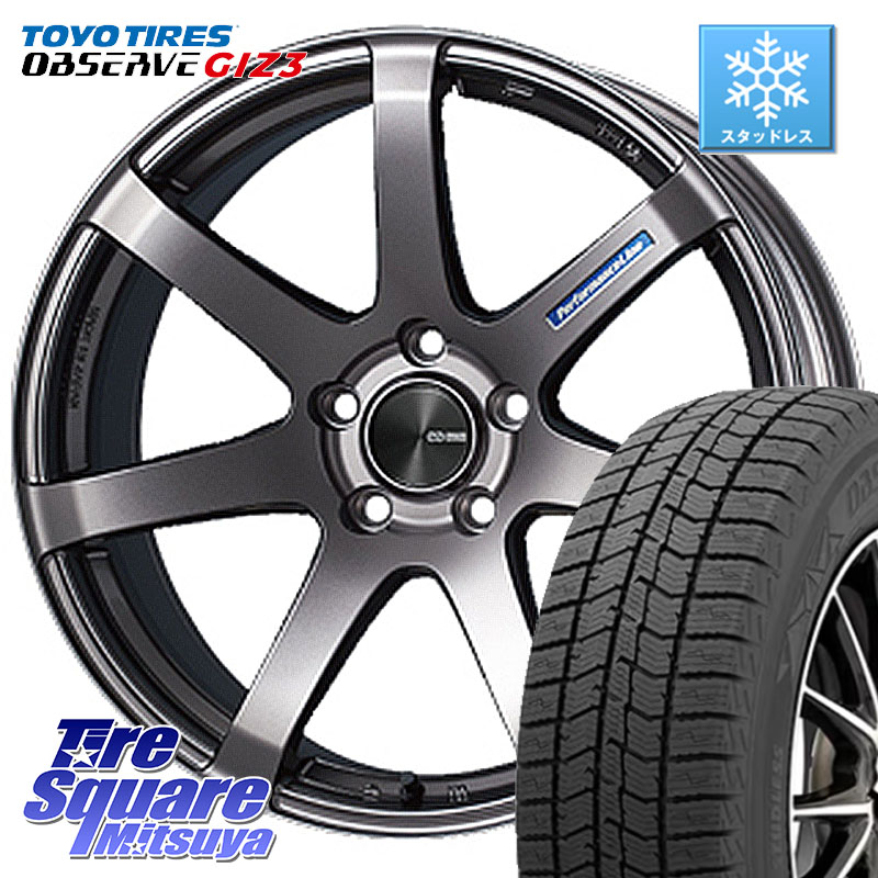 TOYO OBSERVE GIZ3 2024年～2025年製 オブザーブ ギズ3 スタッドレス ミツヤ 245/45R18 ENKEI エンケイ PerformanceLine PF07 DS ホイール 18 X 8.0J +35 5穴 114.3