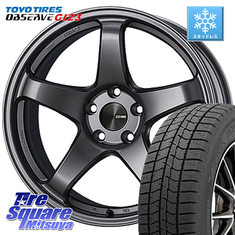 TOYO OBSERVE GIZ3 2024年～2025年製 オブザーブ ギズ3 スタッドレス ミツヤ 195/60R17 ENKEI エンケイ PerformanceLine PF05 DS 4H 17インチ 17 X 7.0J +45 4穴 100 ライズ ロッキー ガソリン車 4穴