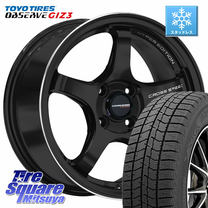 TOYO OBSERVE GIZ3 2024年製～ オブザーブ ギズ3 スタッドレス ミツヤ 185/60R15 HotStuff クロススピード CR5 CR-5 軽量 BK ホイール 15インチ 15 X 5.5J +43 4穴 100 アクア 160系カローラフィールダー ヤリス GR・GS系フィット 130系ヴィッツ 64,493円
