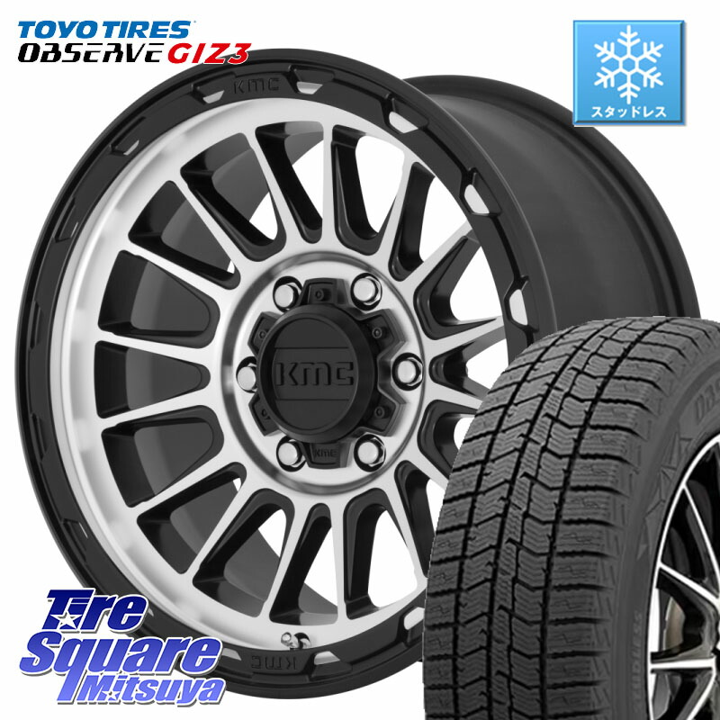 TOYO OBSERVE GIZ3 2024年～2025年製 オブザーブ ギズ3 スタッドレス ミツヤ 205/65R16 KMC KM542 Impact Machined ホイール 16インチ 16 X 7.0J +30 5穴 114.3