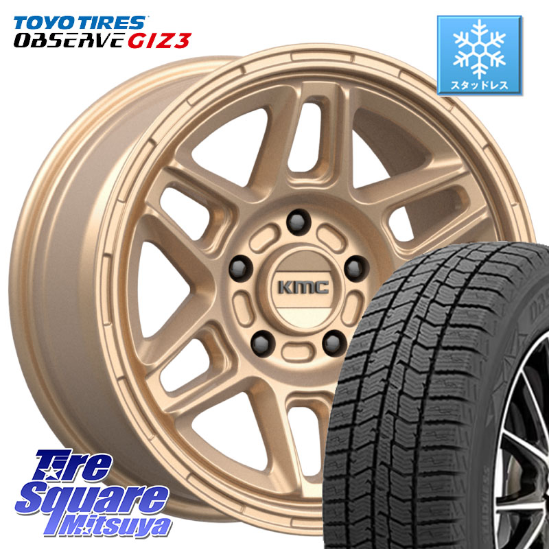 TOYO OBSERVE GIZ3 2024年～2025年製 オブザーブ ギズ3 スタッドレス ミツヤ 225/50R17 KMC KM716 NOMAD ホイール 17インチ 専用Nut別売 17 X 8.0J +38 5穴 114.3