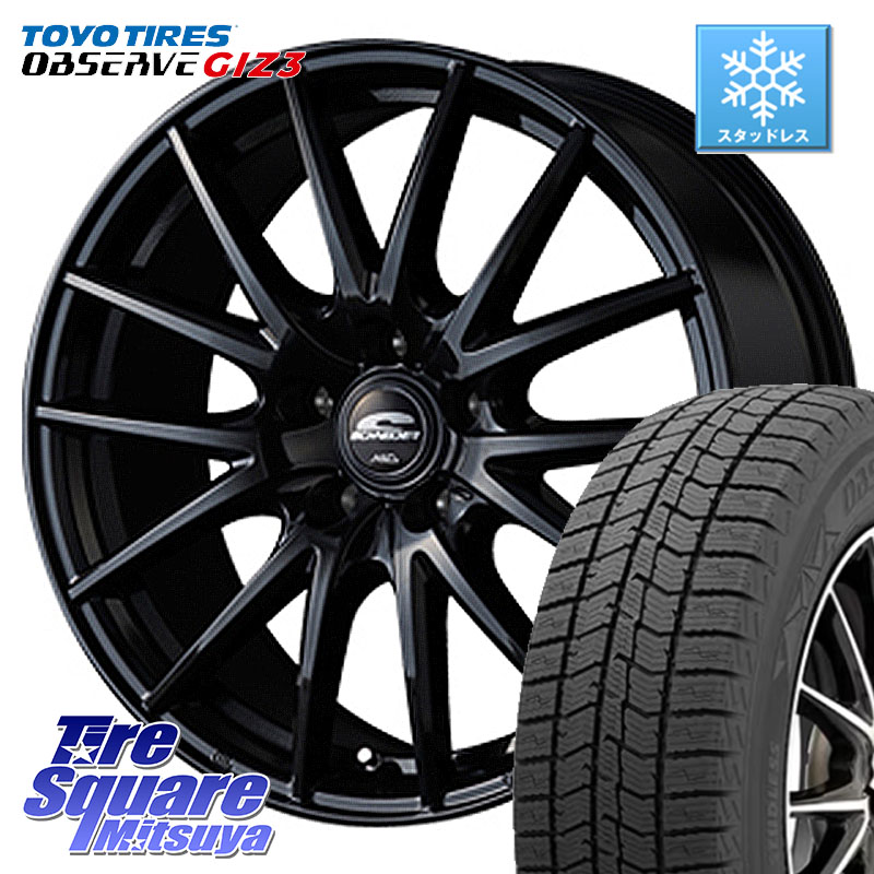 TOYO OBSERVE GIZ3 2024年製～ オブザーブ ギズ3 スタッドレス ミツヤ 225/65R17MANARAY MID SCHNEIDER SQ27 ブラック ホイール 17インチ 17X7.0J 48 5穴 114.3 T32エクストレイル CX-5 CX-8 BT5レガシィアウトバック CX-5 CX5 MAZDA CR-V レガシー レガシィ アウトバ｜タイヤスクエアミツヤ