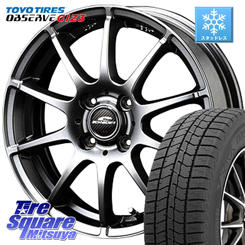 TOYO OBSERVE GIZ3 2024年～2025年製 オブザーブ ギズ3 スタッドレス ミツヤ 165/55R15 MANARAY MID SCHNEIDER StaG スタッグ ホイール 15インチ 15 X 5.5J +45 4穴 100