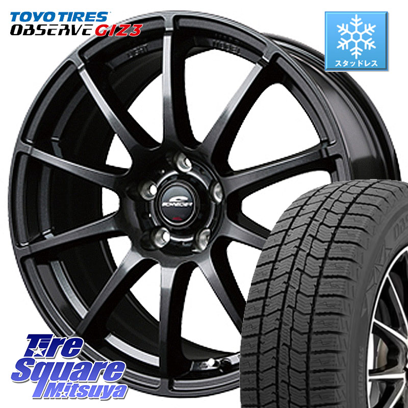TOYO OBSERVE GIZ3 2024年製～ オブザーブ ギズ3 スタッドレス ミツヤ 225/65R17 MANARAY MID SCHNEIDER StaG スタッグ ガンメタ ホイール 17インチ 17 X 7.0J +53 5穴 114.3 BT5レガシィアウトバック