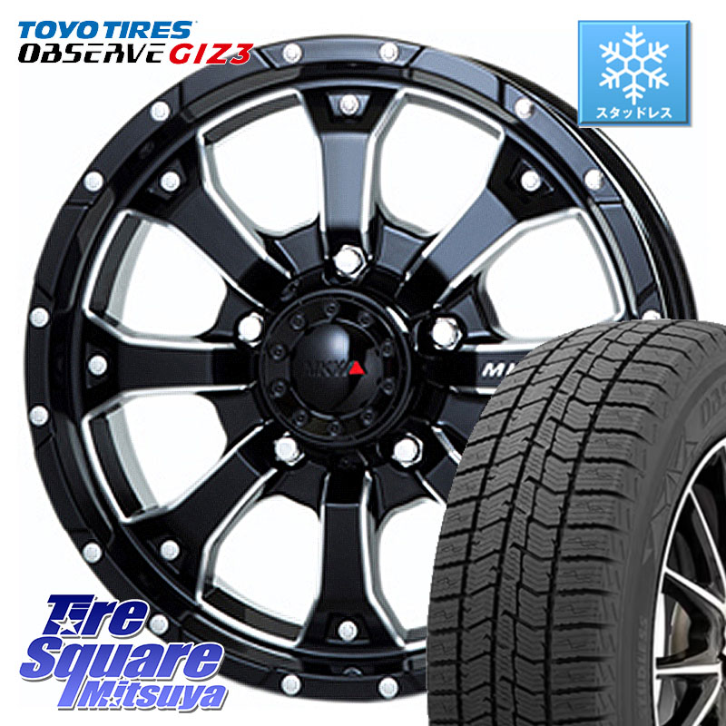 TOYO OBSERVE GIZ3 2024年製～ オブザーブ ギズ3 スタッドレス ミツヤ 205/55R16 MKW MK-46 MK46 M/L+ ミルドブラック ホイール 16インチ 16 X 7.0J +42 5穴 114.3 GRヤリスRSノーマルキャリパー