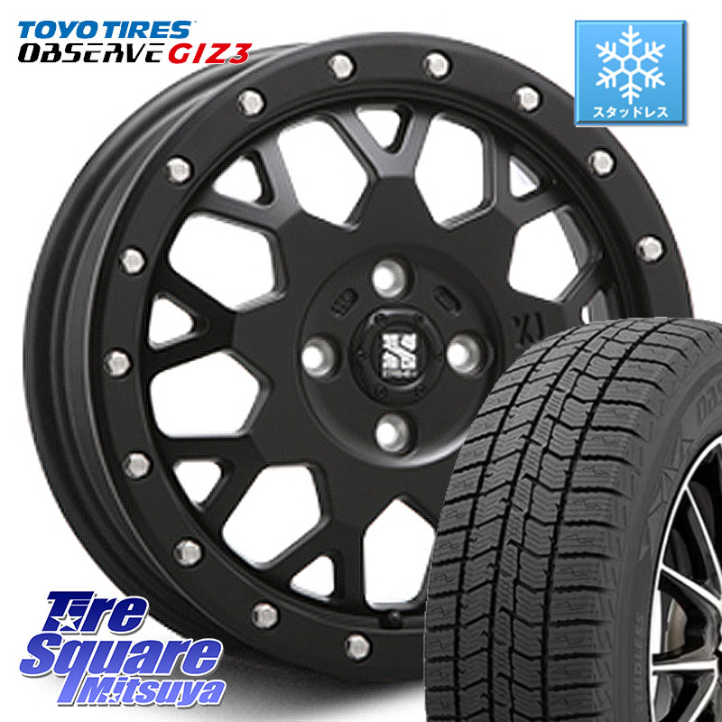 TOYO OBSERVE GIZ3 2024年製～ オブザーブ ギズ3 スタッドレス ミツヤ 165/55R14 MLJ XJ04 XTREME-J エクストリームJ ホイール 14インチ 14 X 4.5J +43 4穴 100 ハイゼット アゲトラCustom車用※軽自動車専用ホイール※
