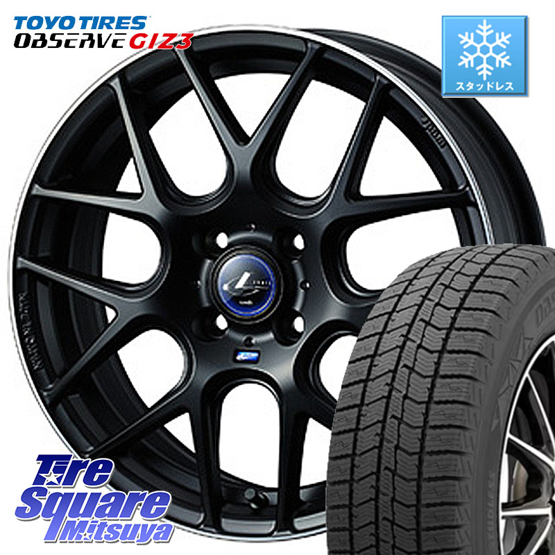 TOYO OBSERVE GIZ3 2024年～2025年製 オブザーブ ギズ3 スタッドレス ミツヤ 195/60R17 WEDS レオニス Navia ナヴィア06 ウェッズ 37607 ホイール 17インチ 17 X 6.5J +42 4穴 100 ライズ ロッキー ガソリン車 4穴