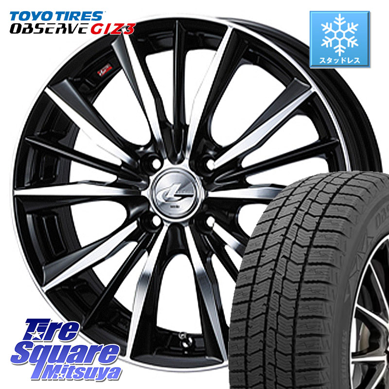 TOYO OBSERVE GIZ3 2024年製～ オブザーブ ギズ3 スタッドレス ミツヤ 205/55R16 WEDS 33251 レオニス VX 特価● ウェッズ Leonis BKMC ホイール 16インチ 16 X 6.0J +50 4穴 100