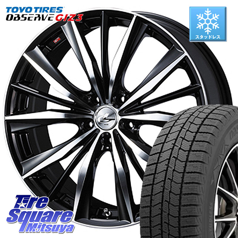 TOYO OBSERVE GIZ3 2024年製～ オブザーブ ギズ3 スタッドレス ミツヤ 225/55R18WEDS 33271 レオニス VX 特価● ウェッズ Leonis BKMC ホイール 18インチ 18X7.0J 47 5穴 100 レガシー レガシィ アウトバック｜タイヤスクエアミツヤ
