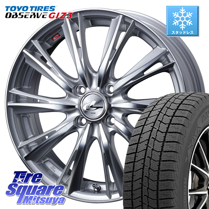 TOYO OBSERVE GIZ3 2024年～2025年製 オブザーブ ギズ3 スタッドレス ミツヤ 205/65R16 WEDS 33872 レオニス WX HSMC ウェッズ Leonis ホイール 16インチ 16 X 6.0J +42 4穴 100