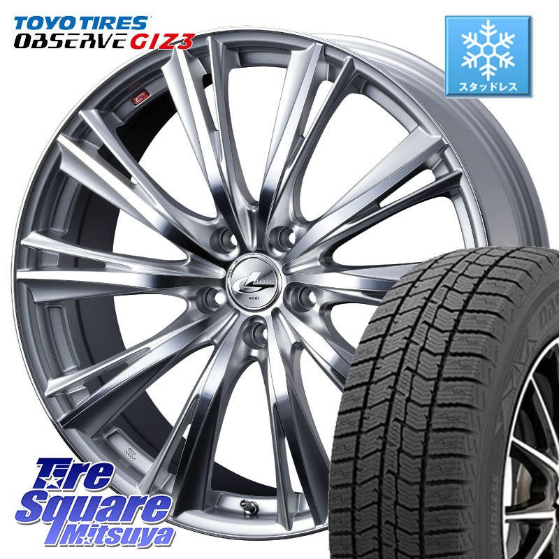 TOYO OBSERVE GIZ3 2024年製～ オブザーブ ギズ3 スタッドレス ミツヤ 205/55R16 WEDS 33878 レオニス WX HSMC ウェッズ Leonis ホイール 16インチ 16 X 6.5J +40 5穴 114.3 GRヤリスRSノーマルキャリパー