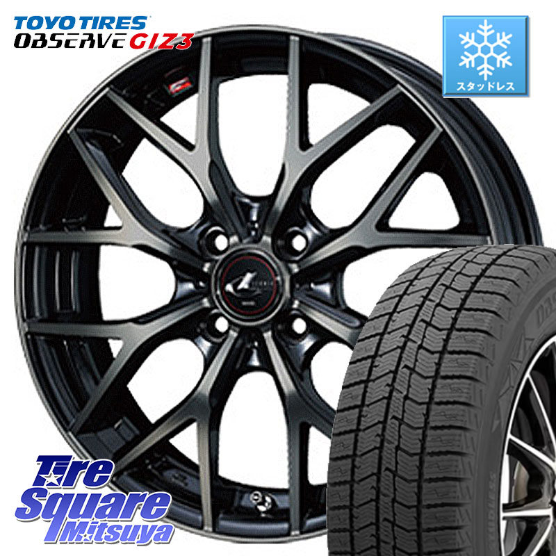 TOYO OBSERVE GIZ3 2024年～2025年製 オブザーブ ギズ3 スタッドレス ミツヤ 205/50R17 WEDS 37411 レオニス MX ウェッズ Leonis ホイール 17インチ 17 X 6.5J +42 4穴 100 E13オーラ