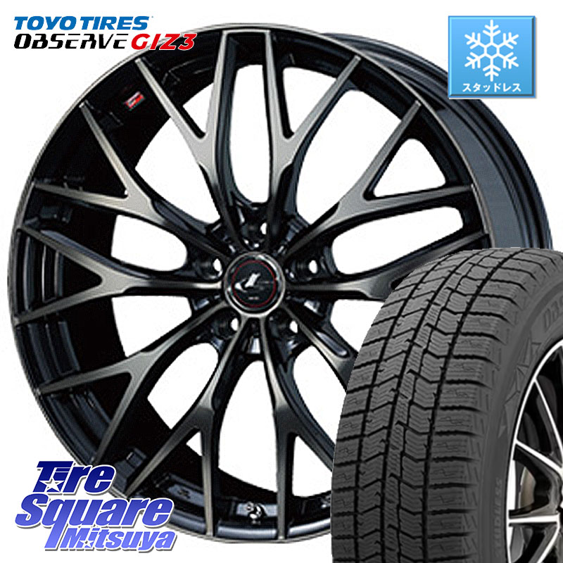 TOYO OBSERVE GIZ3 2024年～2025年製 オブザーブ ギズ3 スタッドレス ミツヤ 245/45R18WEDS 37441 レオニス MX ウェッズ Leonis ホイール 18インチ 18X8.0J 42 5穴 114.3 エルグランド 日産 シーマ 日産 フーガ FUGA 日産｜タイヤスクエアミツヤ