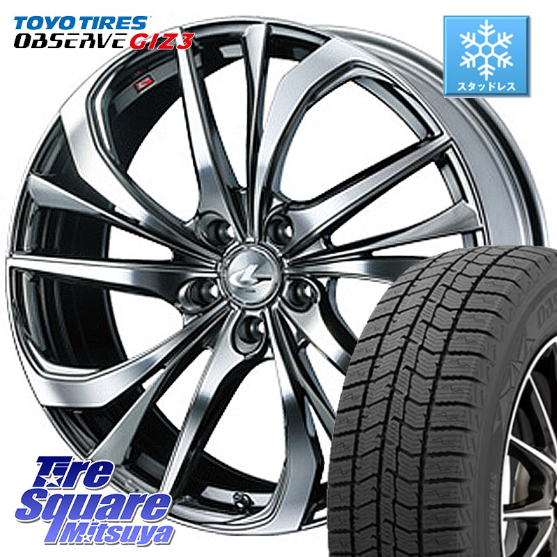 TOYO OBSERVE GIZ3 2024年～2025年製 オブザーブ ギズ3 スタッドレス ミツヤ 225/50R17 WEDS ウェッズ Leonis レオニス TE (BMCMC) ホイール 17インチ 17 X 6.5J +53 5穴 114.3