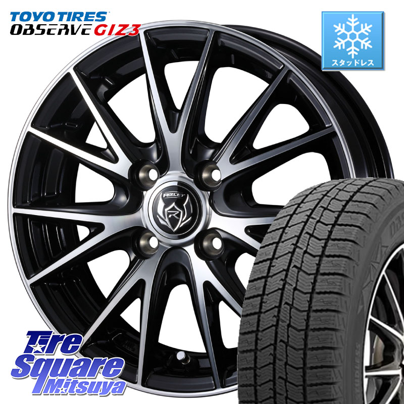 TOYO OBSERVE GIZ3 2024年～2025年製 オブザーブ ギズ3 スタッドレス ミツヤ 145/80R13 WEDS ウェッズ ライツレー RIZLEY VS ホイール 13インチ 13 X 4.0J +45 4穴 100 タント スペーシア
