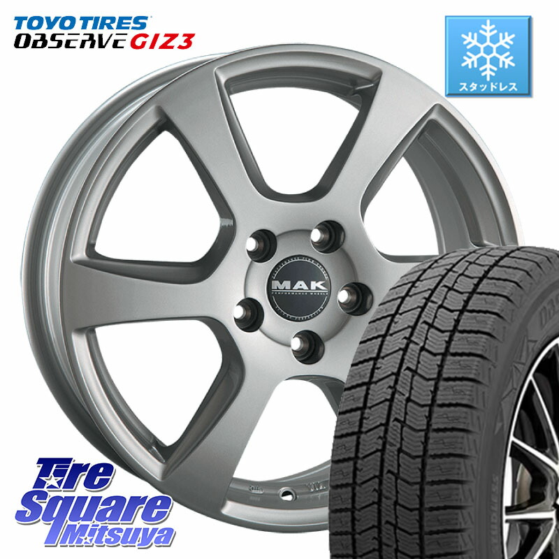 TOYO OBSERVE GIZ3 2024年～2025年製 オブザーブ ギズ3 スタッドレス ミツヤ 225/45R17 阿部商会 MAK VINCI(ヴィンチ) ホイール 17インチ 17 X 7.5J(MB W246) +52.5 5穴 112 メルセデスベンツ Bクラス(W246)