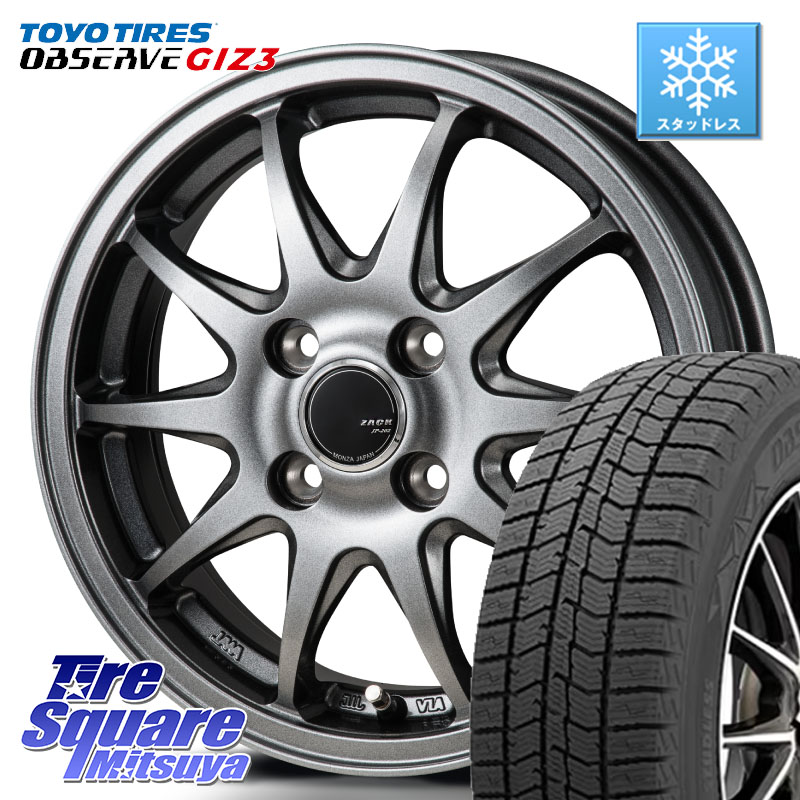 TOYO OBSERVE GIZ3 2024年～2025年製 オブザーブ ギズ3 スタッドレス ミツヤ 155/65R14 Japan三陽 ZACK JP202 ホイール 4本 14インチ 14 X 4.5J +45 4穴 100 N-BOX デリカミニ2WD タント スペーシア サクラ ハイゼット アゲトラCustom車用※軽自動車専用ホイール※