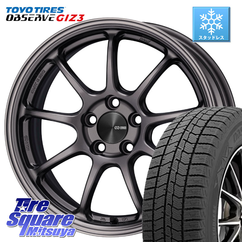 TOYO OBSERVE GIZ3 2024年～2025年製 オブザーブ ギズ3 スタッドレス ミツヤ 195/60R16 ENKEI PerformanceLine PF09 ホイール 4本 16インチ 16 X 6.5J +38 5穴 100