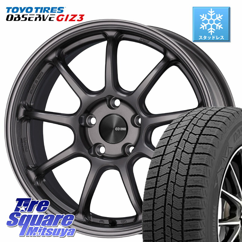 TOYO OBSERVE GIZ3 2024年～2025年製 オブザーブ ギズ3 スタッドレス ミツヤ 195/60R17 ENKEI PerformanceLine PF09 ホイール 4本 17インチ 17 X 7.0J +45 5穴 114.3 60系プリウス